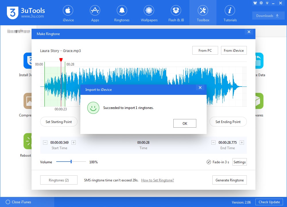 how to make ringtone using 3utools 6