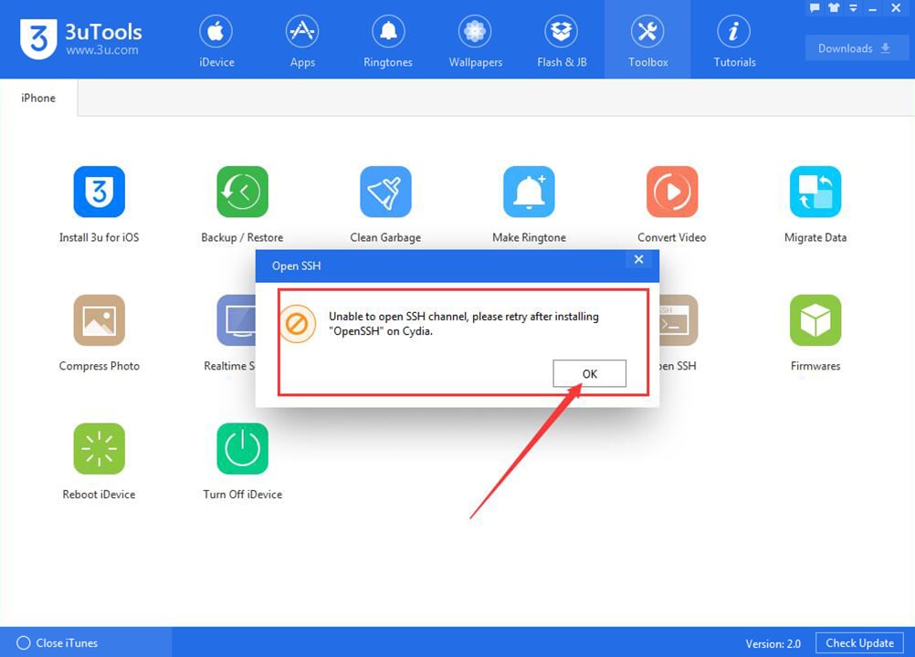 how to open ssh on iphone using 3utools 2