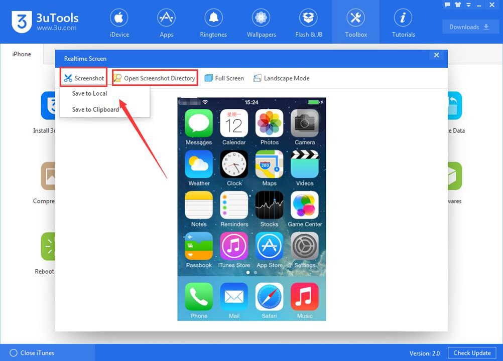 how to view iphone's realtime screen using 3utools 3