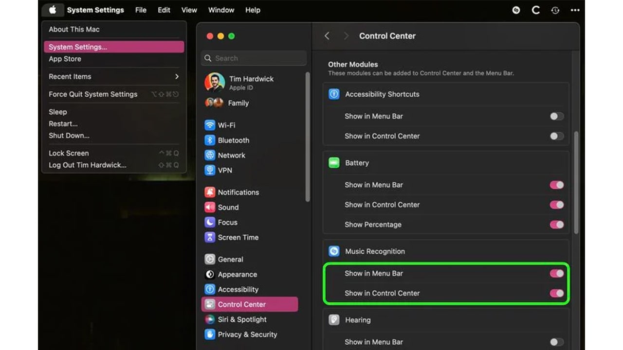 how to add shazam music recognizer to mac’s menu bar
